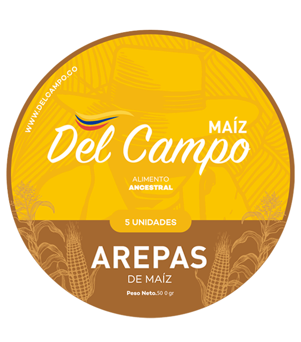 Arepas de maíz blanco, marca Maíz Del Campo un producto propio de Excol Foods.