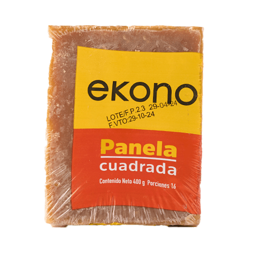 Panela cuadrada, marca Ekono. Marca propia Exito por Excol Foods