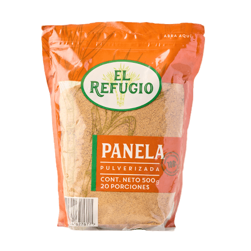 Panela pulverizada, marca El Refugio. Marca propia D1 por Excol Foods